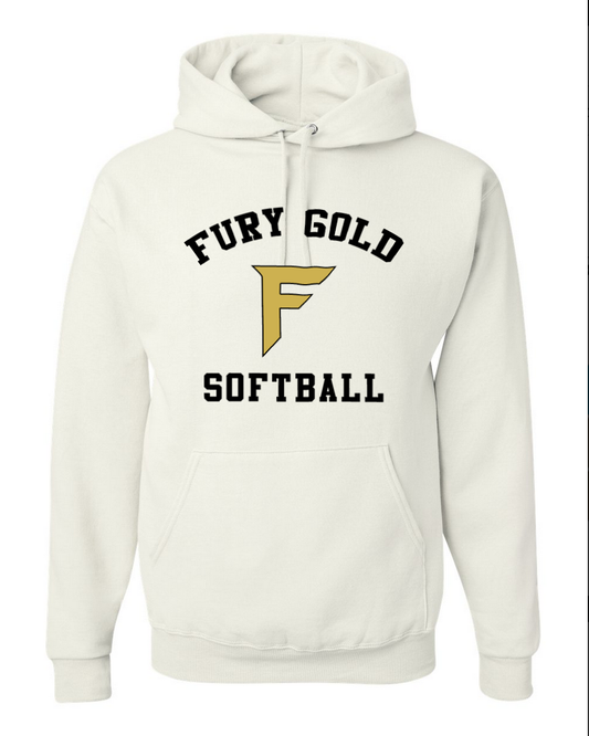 Fury Gold - Simple Gold - White Hoodie
