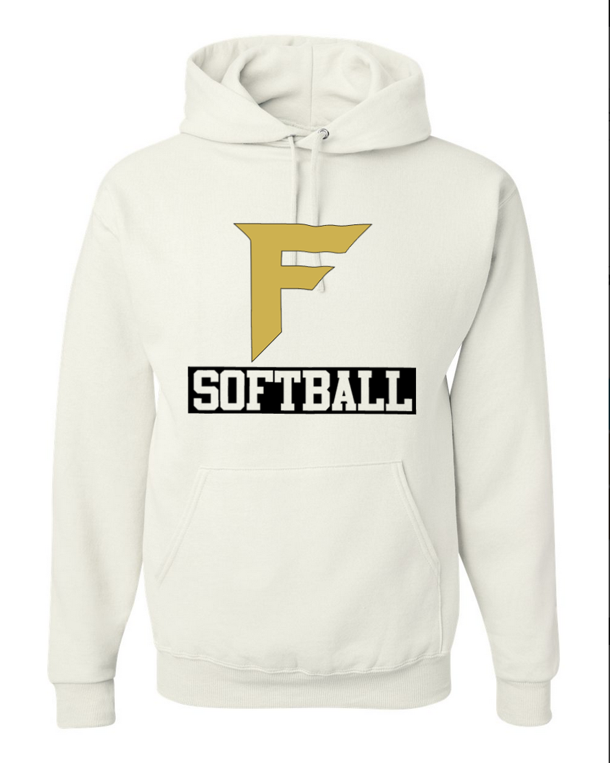 Fury Gold – F Softball/Black – White Hoodie