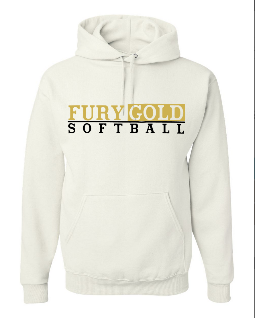 Fury Gold – Fury Gold Softball – White Hoodie