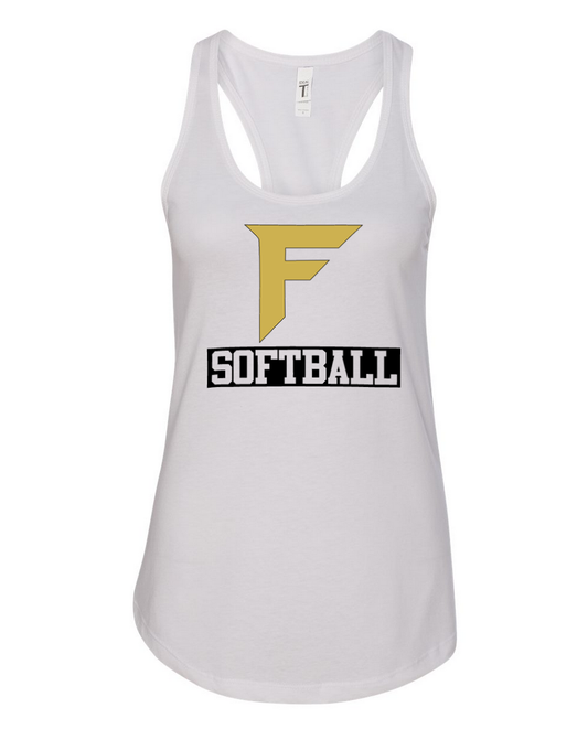Fury Gold – F Softball/Black – White Tank Top