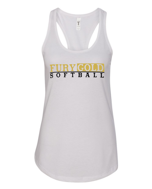 Fury Gold – Fury Gold Softball – White Tank Top